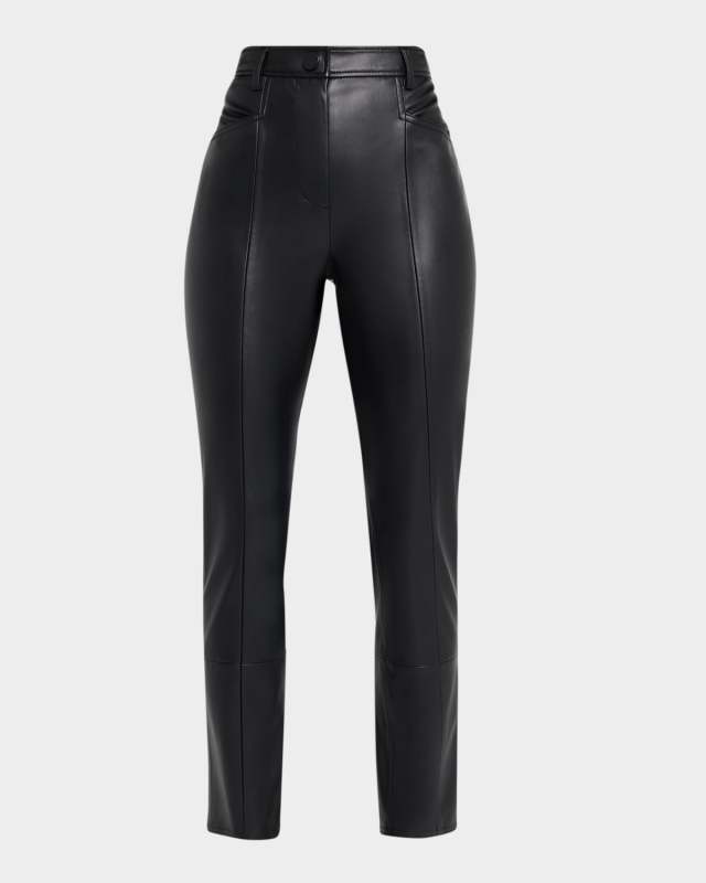 Rue Cropped Faux Leather Skinny Pants